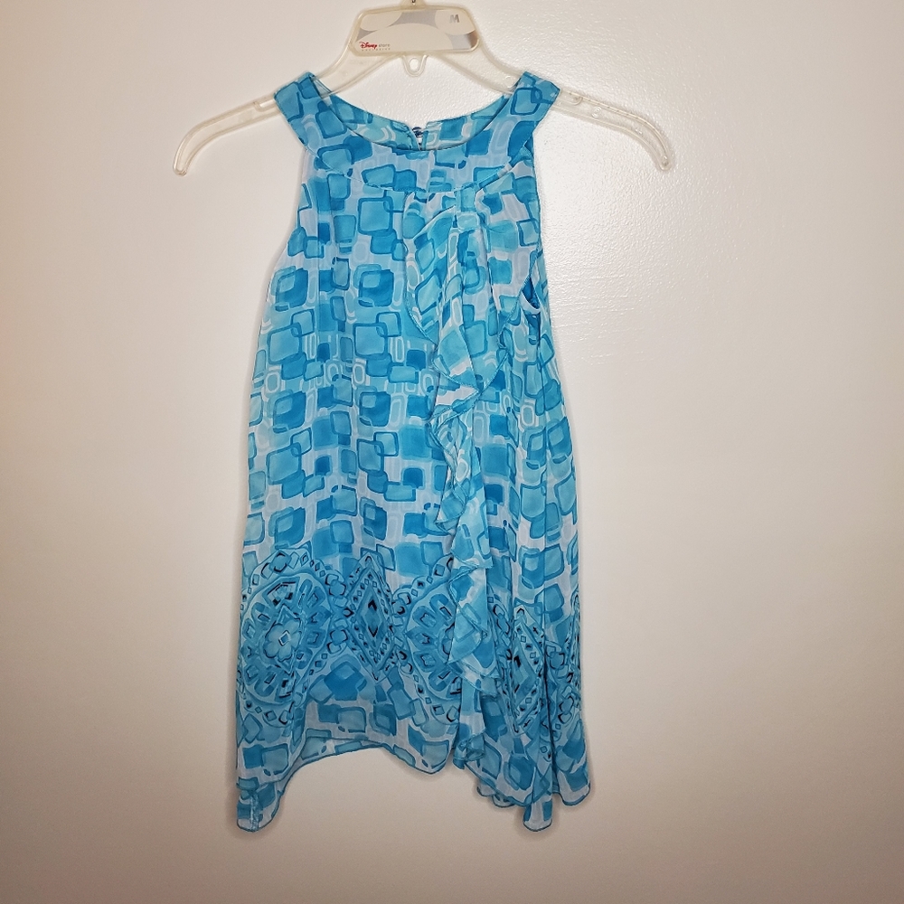 Beautiful Ruffle Blue Top - Picture 1 of 4